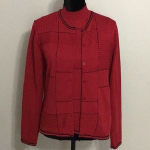 Red 2 pc “Emma James” Sweater Set - Sz L